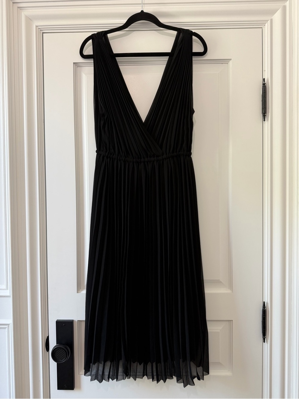 Wilfred Karel Pleated Midi Cocktail Dress - Black - Size S - Like New